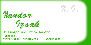 nandor izsak business card