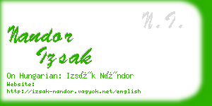 nandor izsak business card